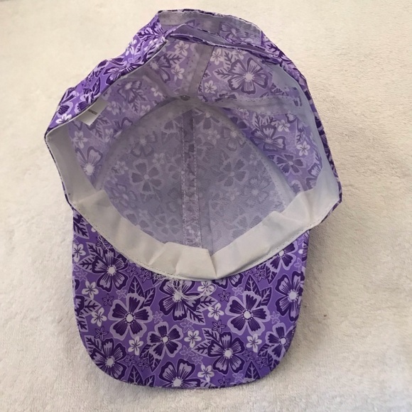 Girl's Adjustable Purple Floral Designer Hat - Picture 3 of 11
